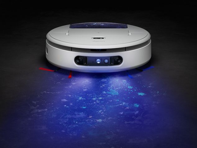La aspiradora robot Dyson R3 Nurovi Spot+Scrub UV detecta manchas ocultas con UV.