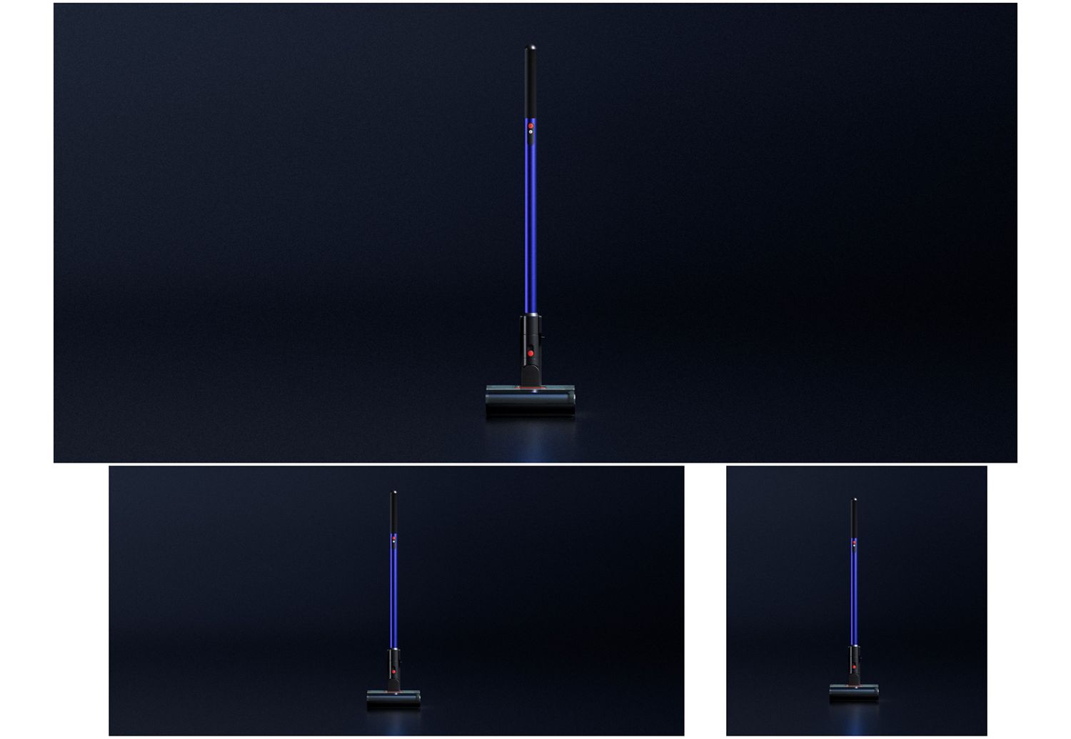 黒背景で撮影されたDyson W1 PencilWashクリーナー。