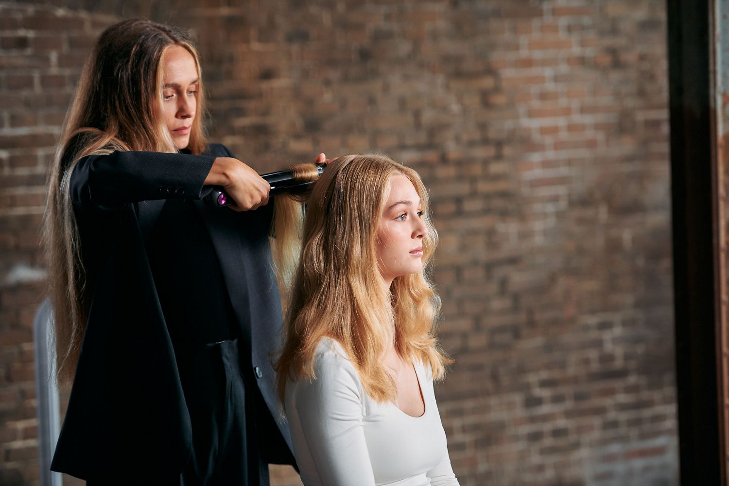 Jen Atkin and a Dyson Engineer