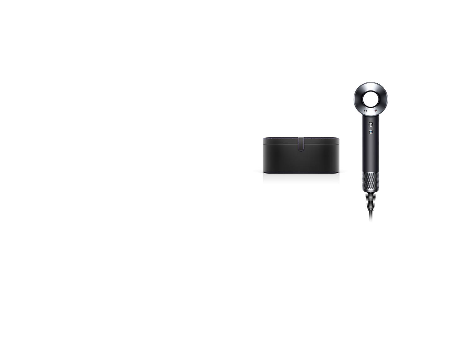 Sèche-cheveux Dyson Supersonic🅪 Vue de face et vue latérale du sèche-cheveux Dyson Supersonic🅪