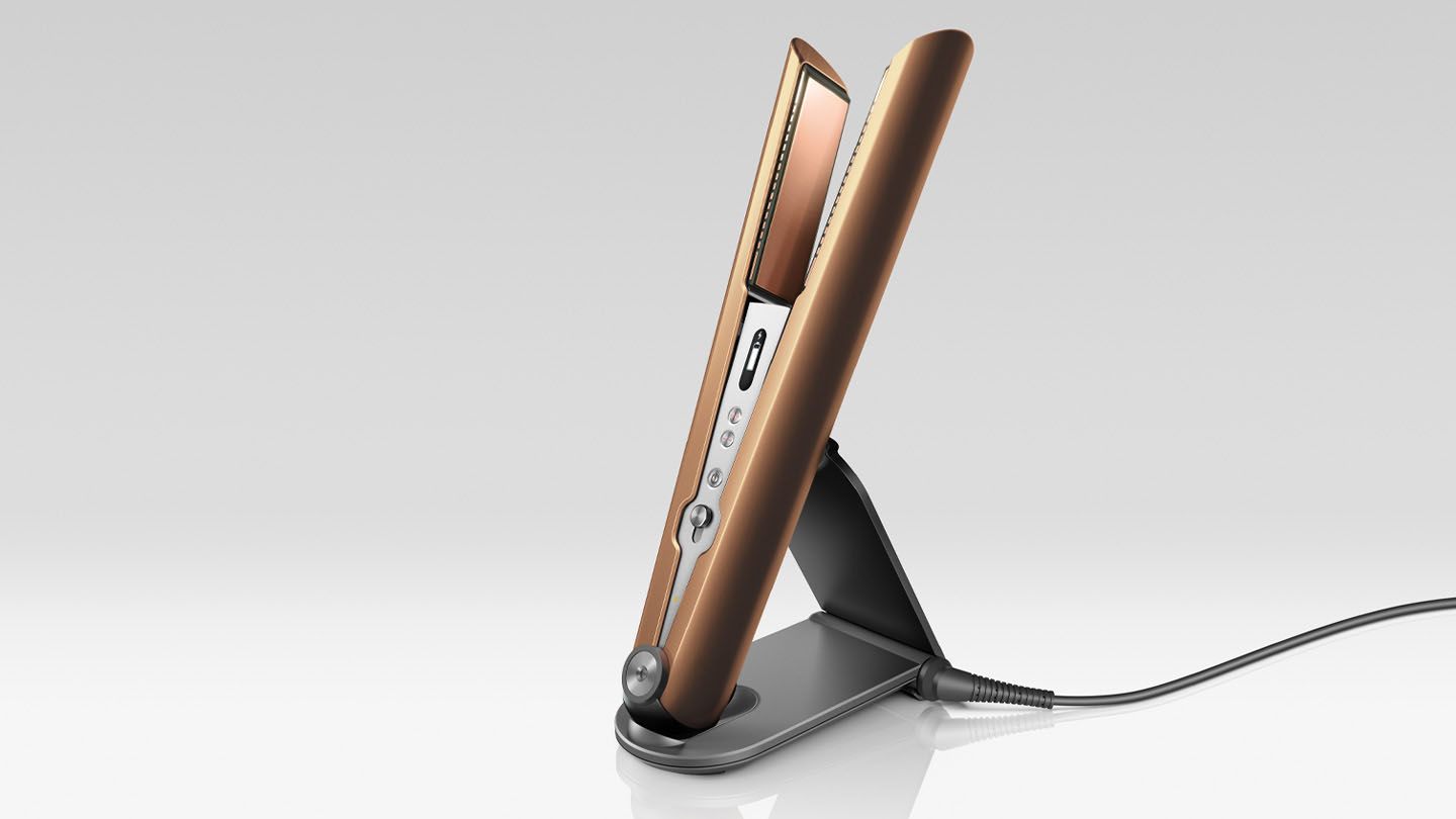 Dyson Corrale straightener placed in the charging dock