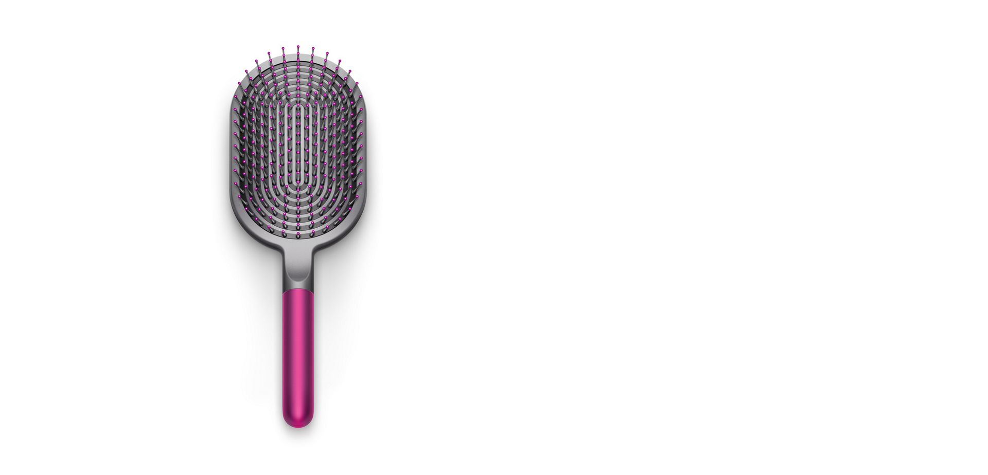 Paddle brush in nickel/fuchsia
