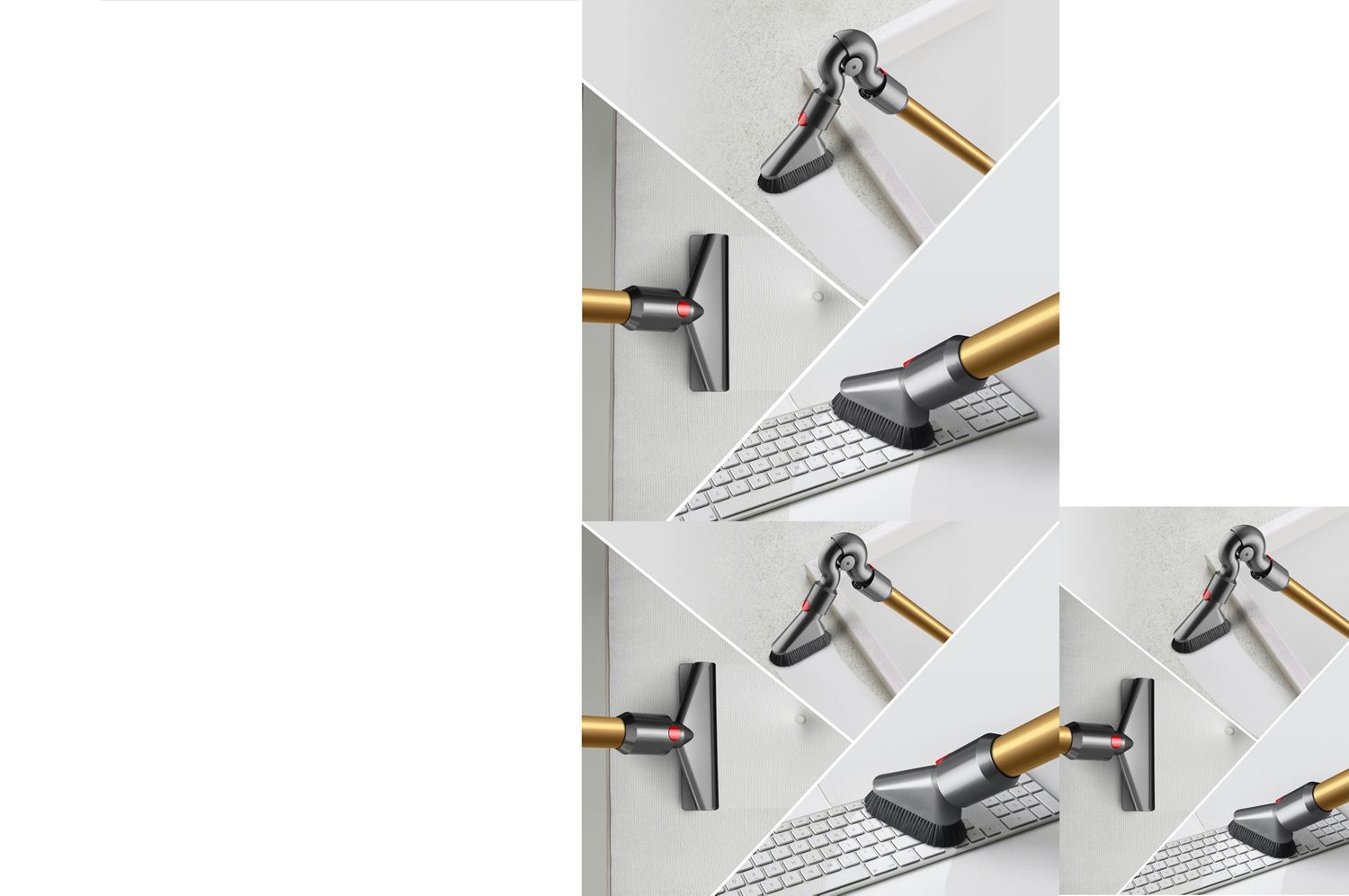 Dyson V15™ Detect Absolute vacuum cleaner using laser dust illumination technology and the LCD display screen.