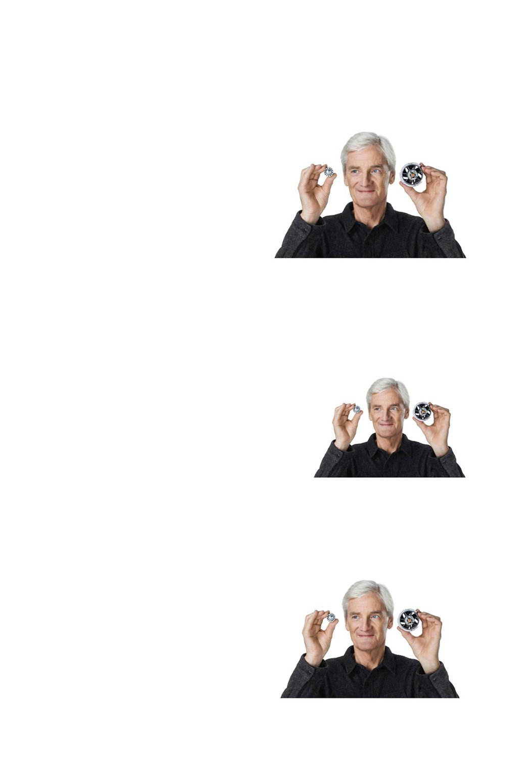 James Dyson holding the Dyson digital motor 