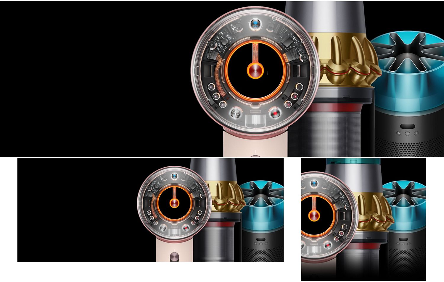 Une sélection d'appareils faisant partie des offres exclusives Dyson Black Friday 2025.