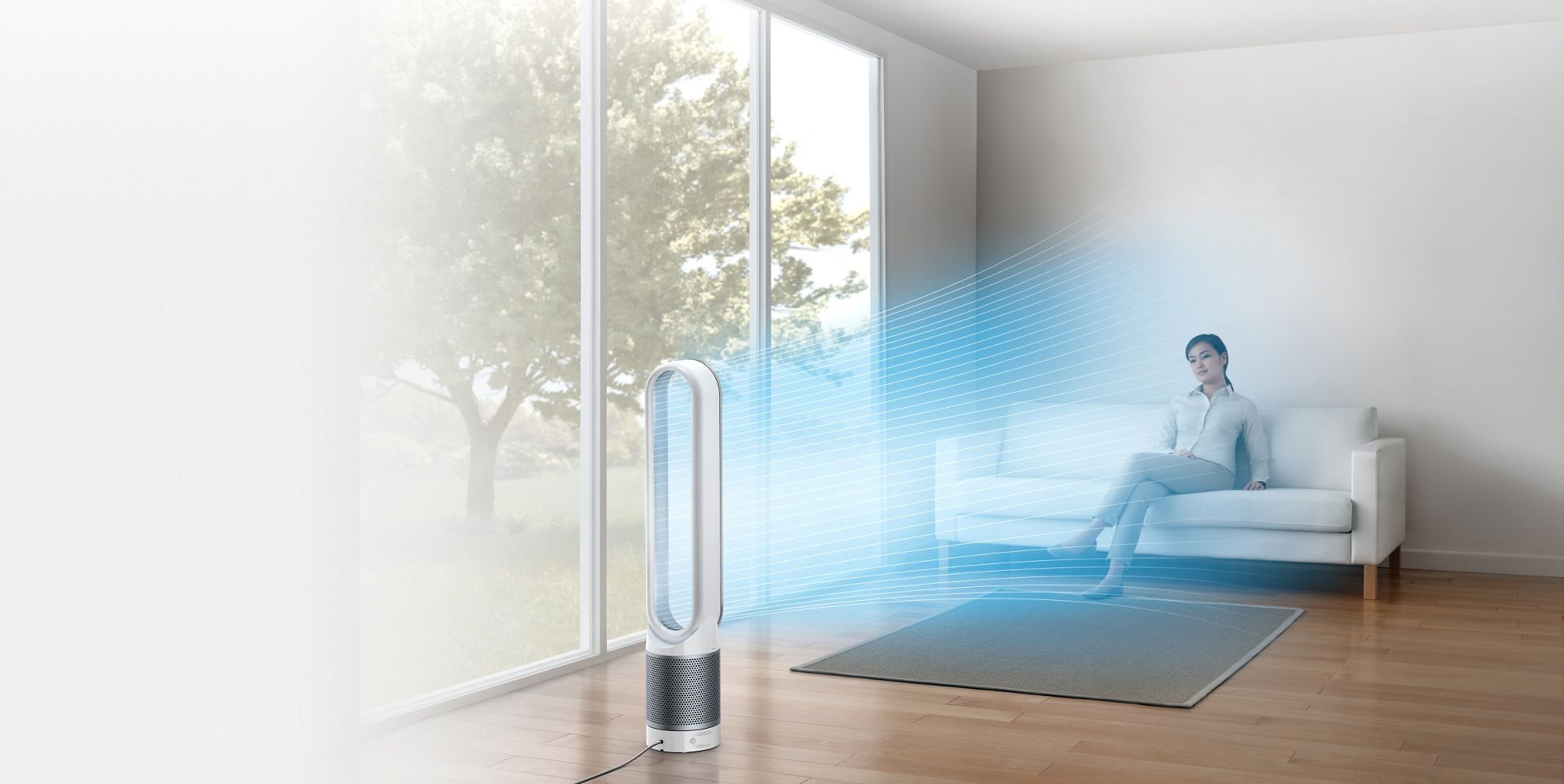 Dyson cool link expulsant l’air froid