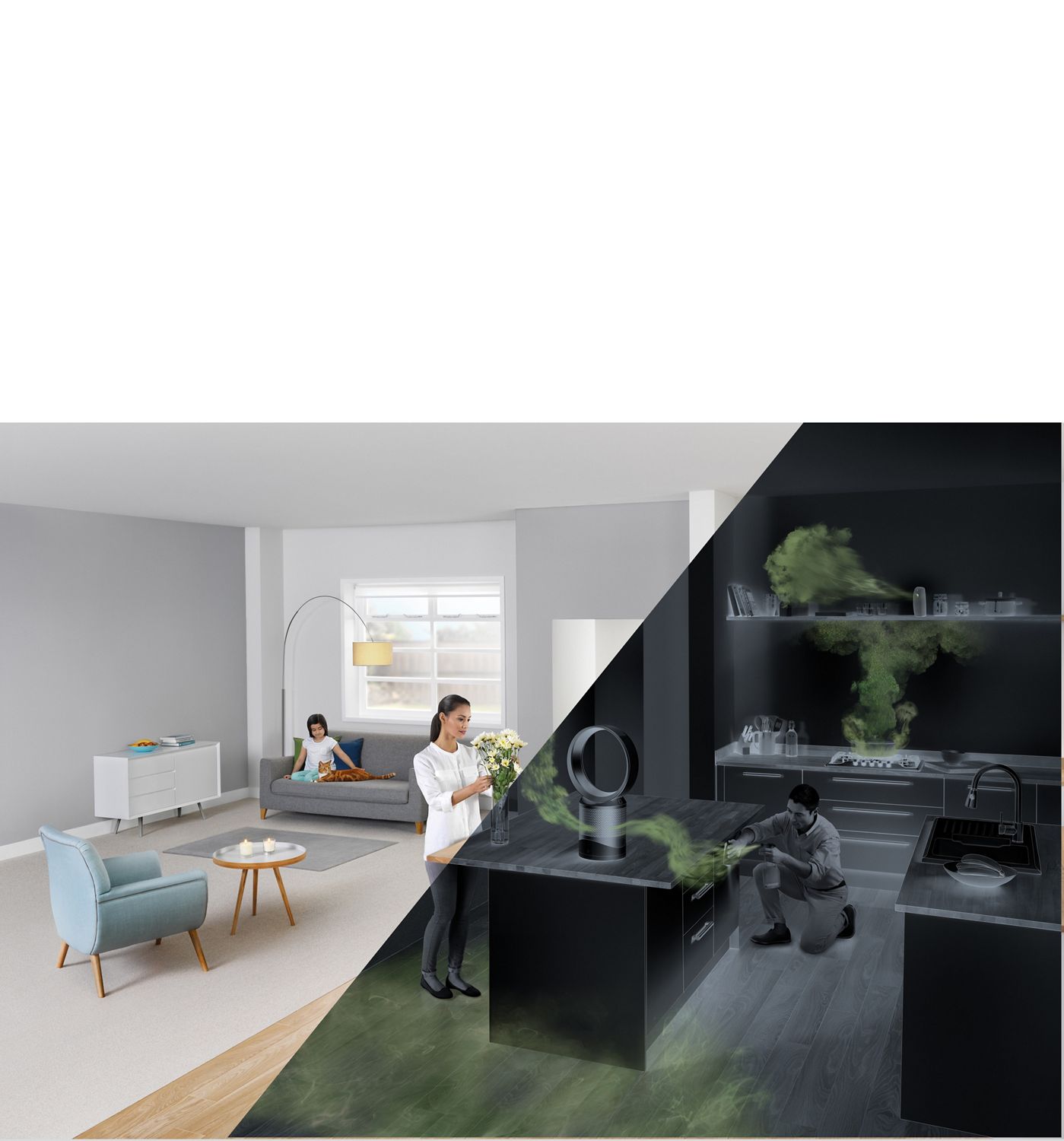 Famille dans la cuisine