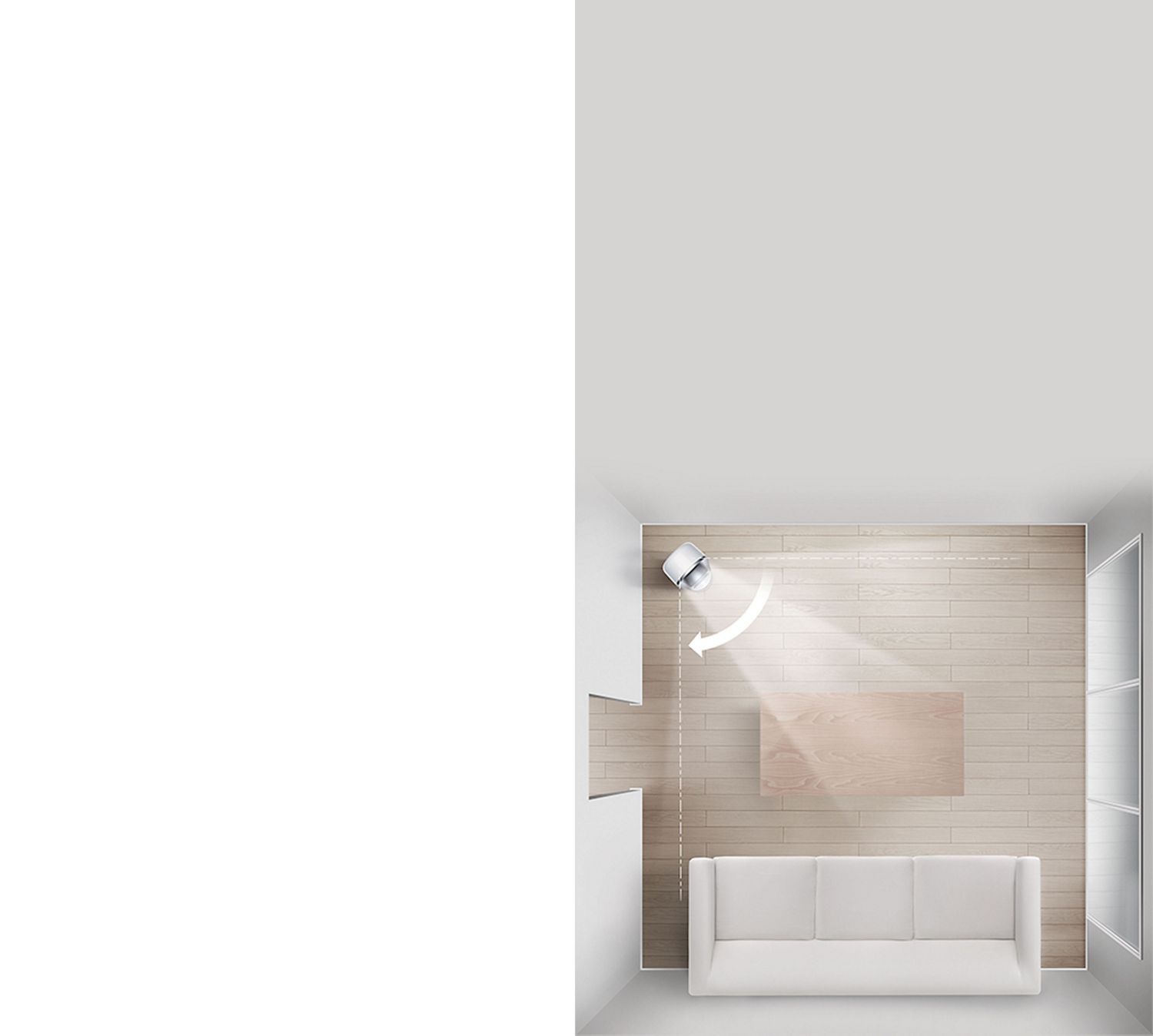 Dyson Cool Link refroidissant l’air et le projetant dans toute la pièce.