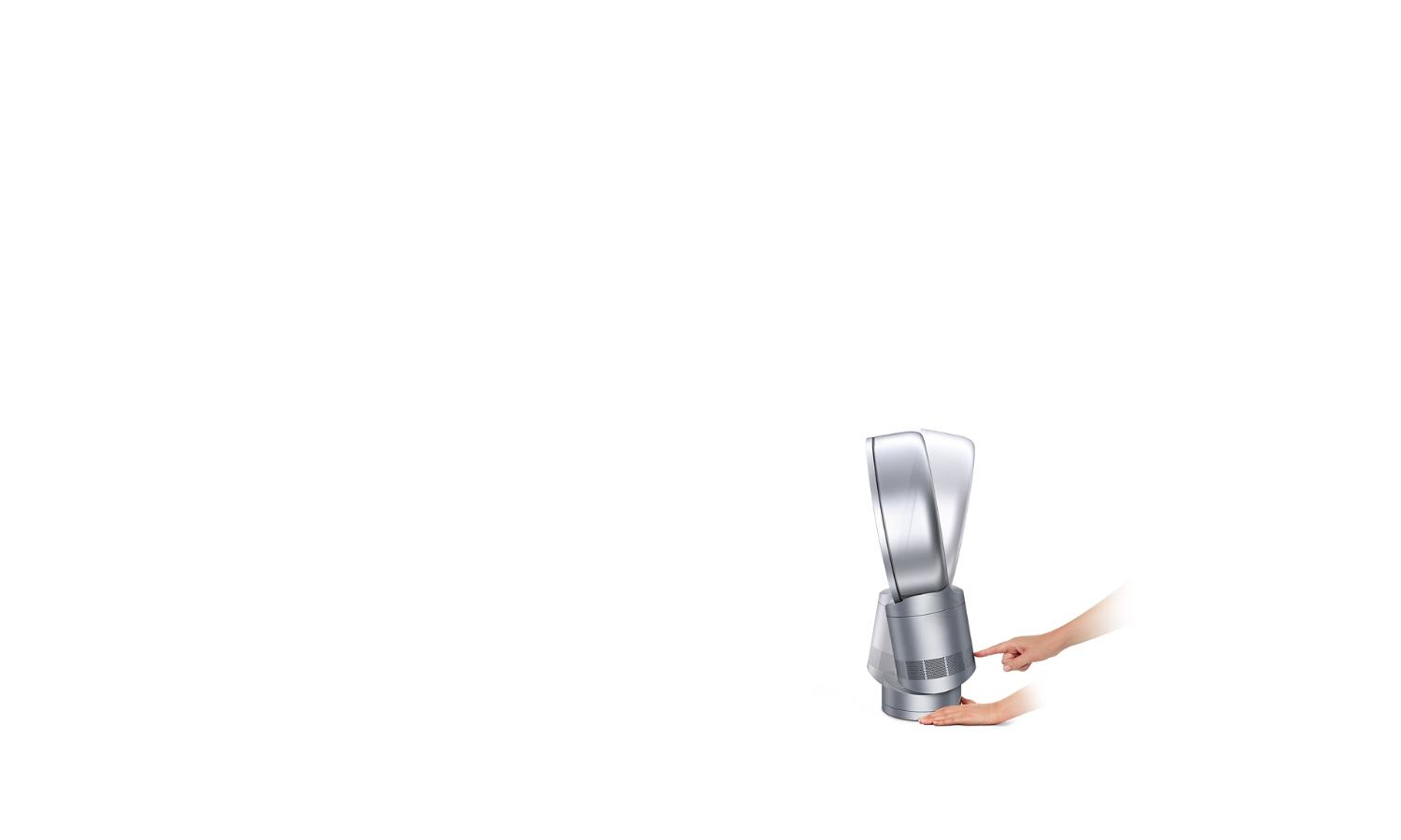 Ventilateur de bureau Dyson Cool en train d’être ajusté par un utilisateur