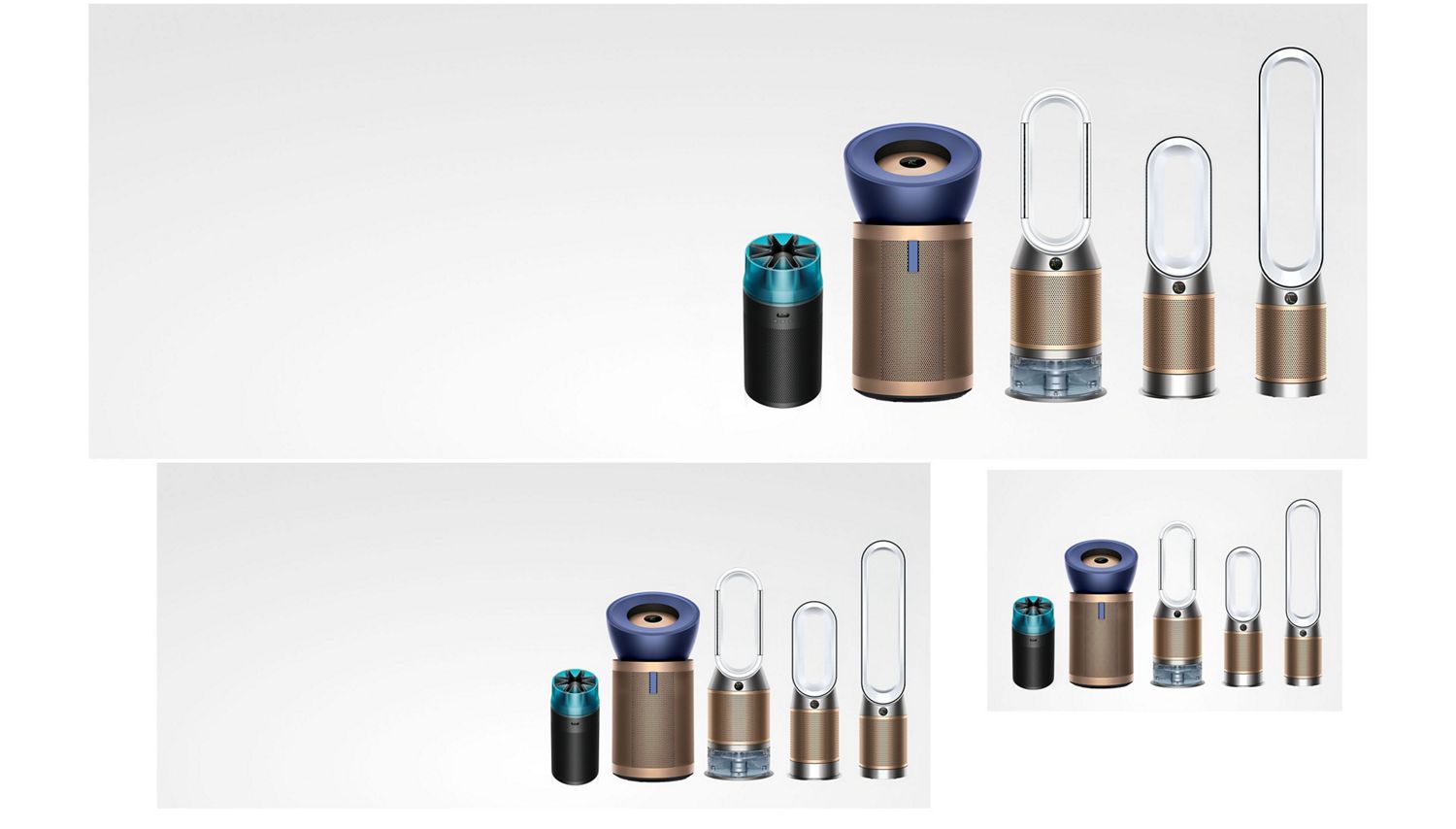 A range of Dyson fans, heaters, purifiers and humidifiers.