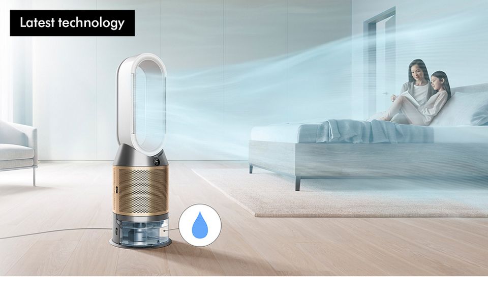 Dyson purifier humidifier in a living space