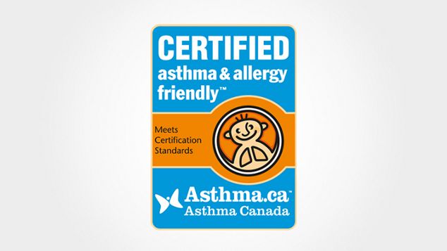 Certified asthma and allergy™ friendly by Asthma Society of Canada