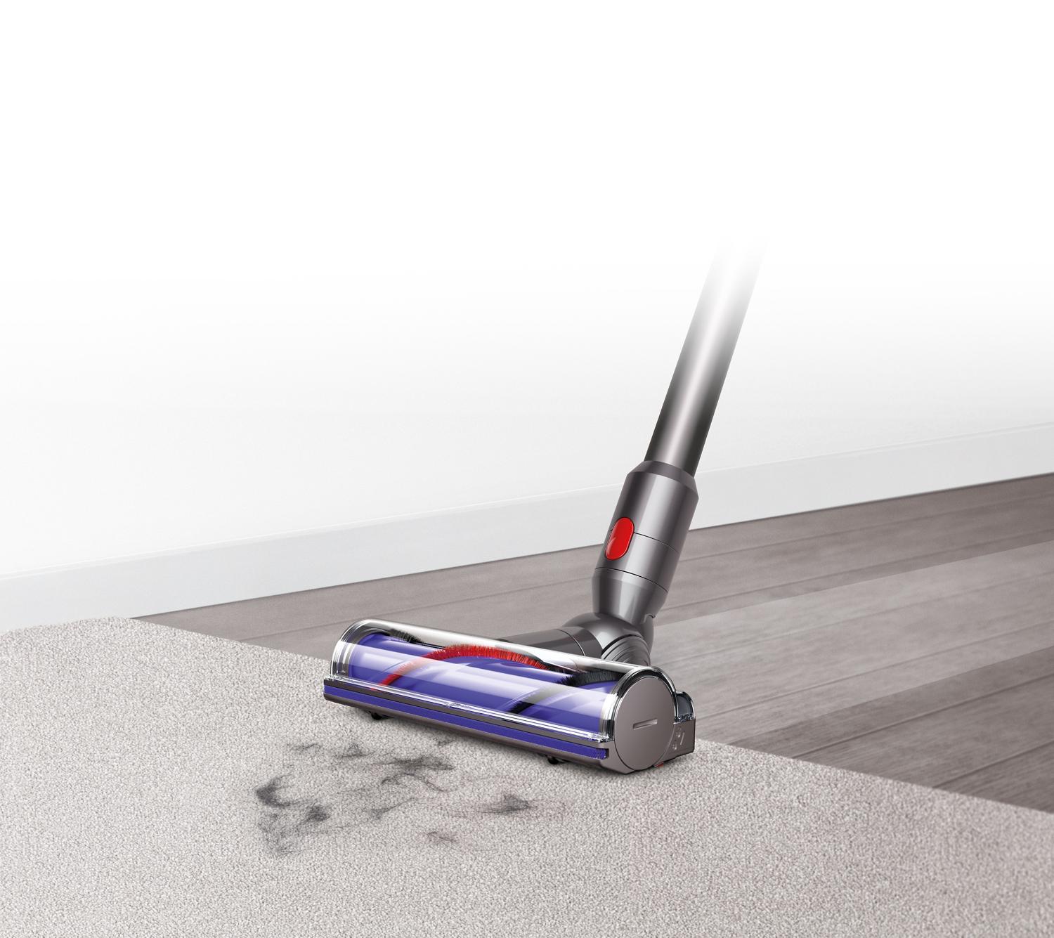 Dyson V7™ cordless vacuum cleaner on carpet and hard flooring