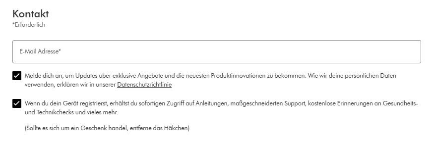 Bild zeigt einen Teil des digitalen Warenkorbes.