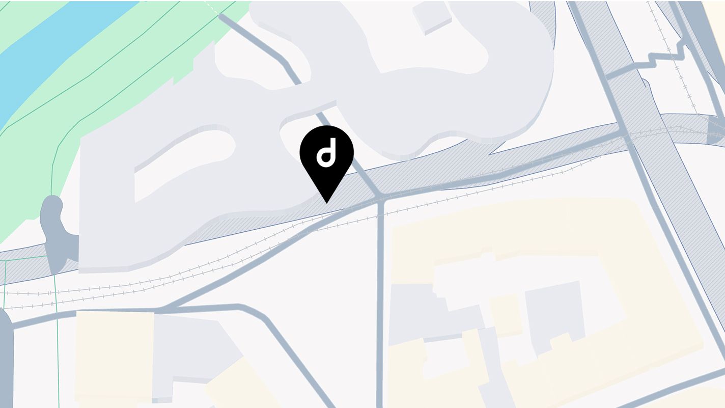 Map with a pinned location Map with a pinned location