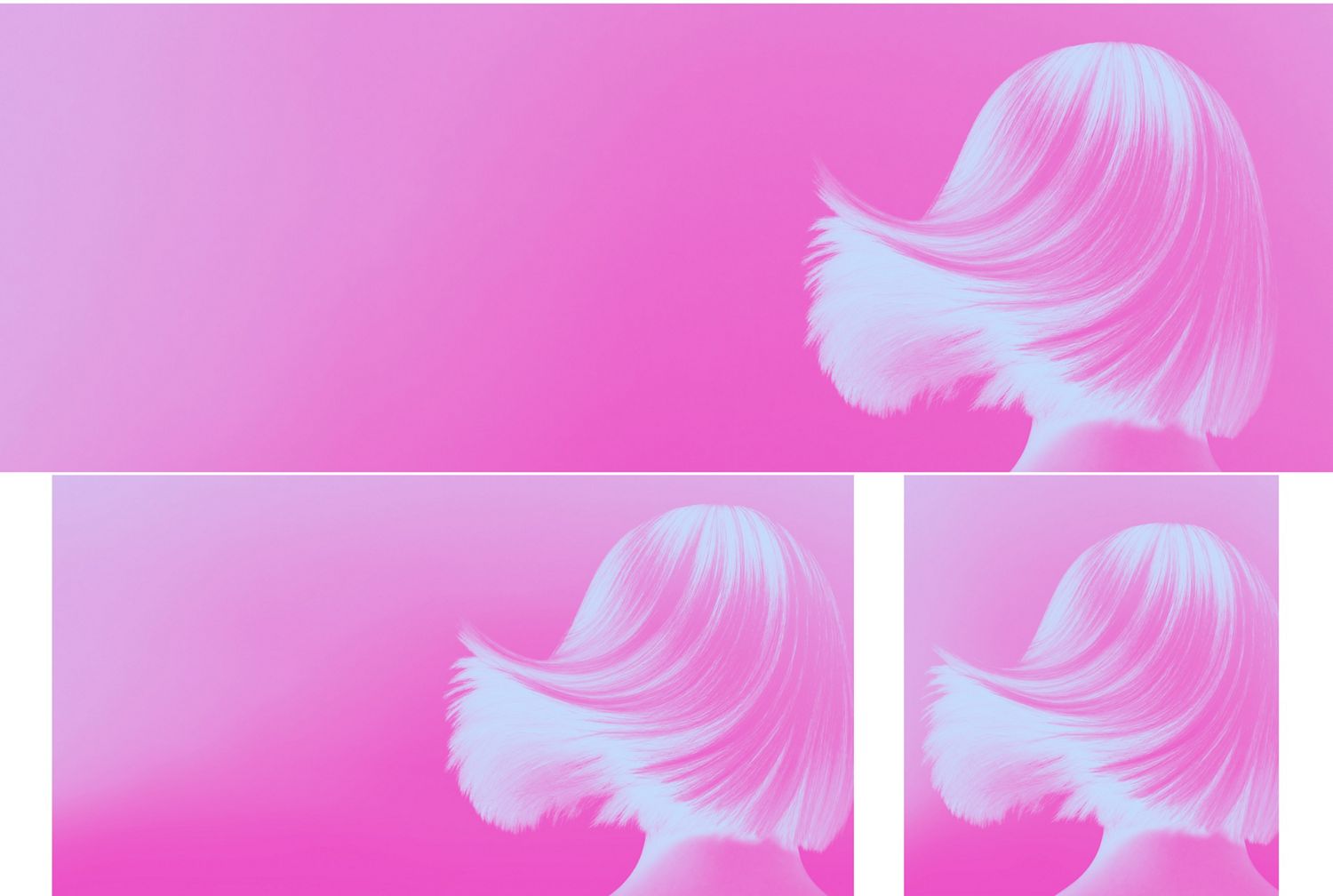Dyson Styling Tour 2026 Teaser - Pink Background showing thermal image of a short hair cut