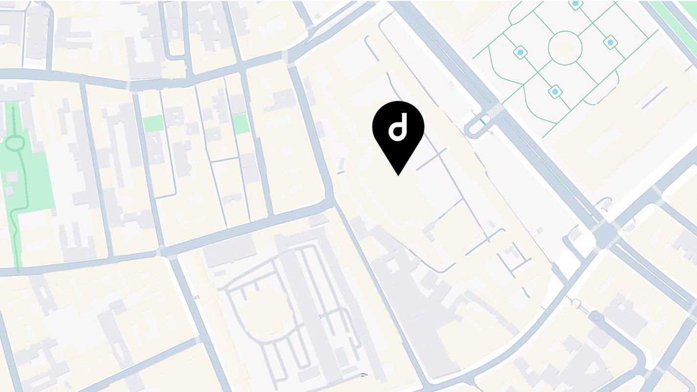 Map with a pinned location Map with a pinned location