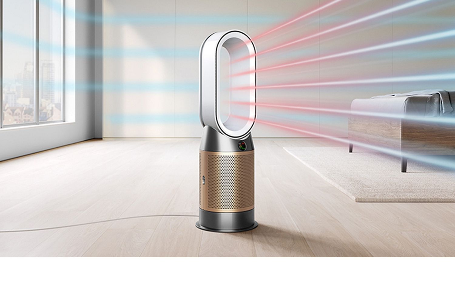 Dyson Luftreiniger in einem Schlafzimmer