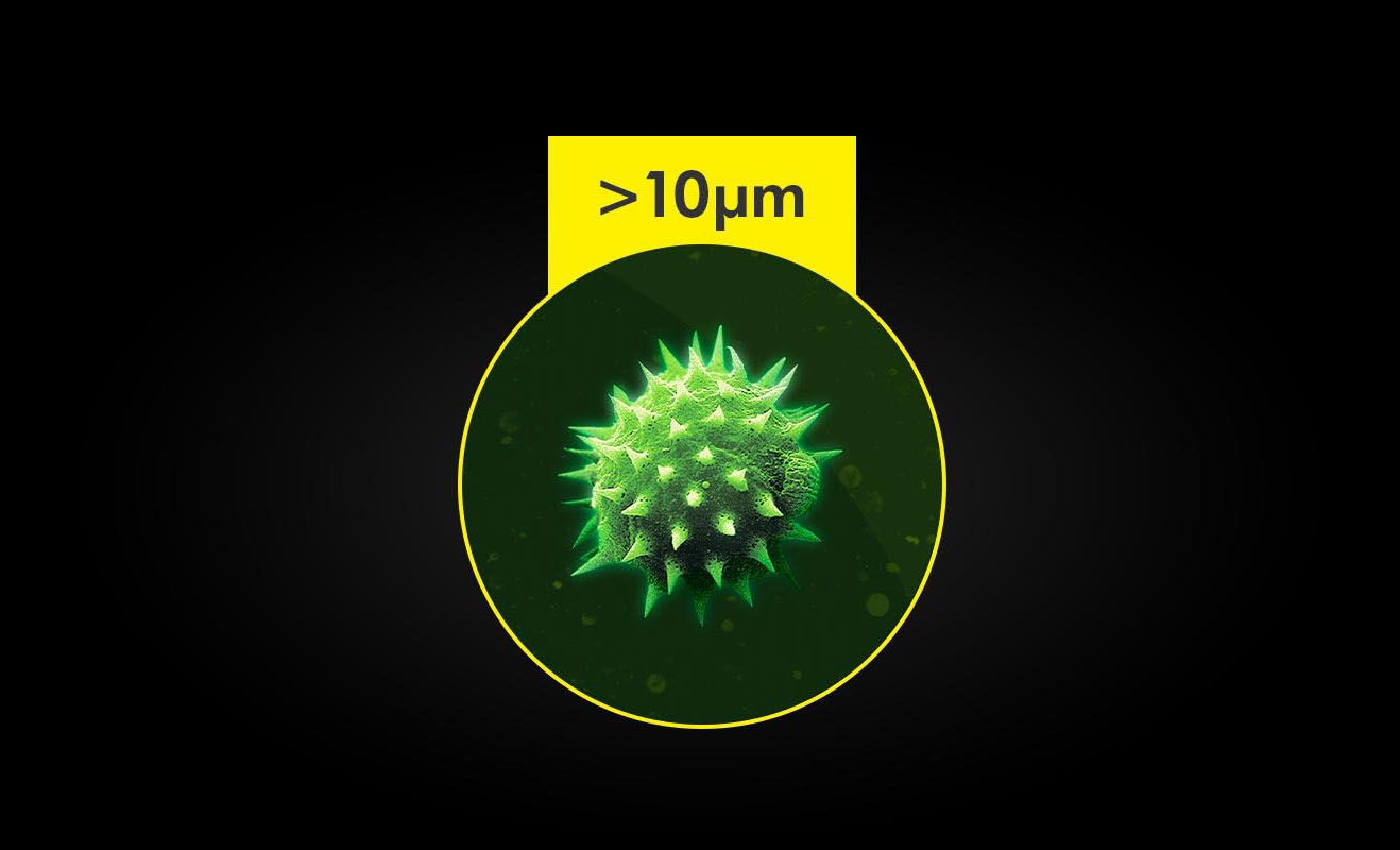Partikel, die größer als 10µm sind