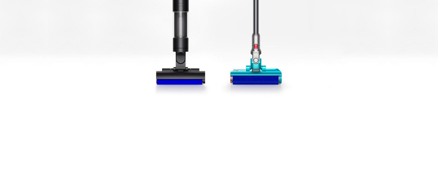 Dyson Wash G1 et V15 Detect Submarine sur un fond blanc
