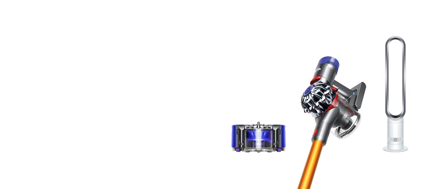 Dyson 360 Eye Staubsaugerroboter, Dyson V8 Staubsauger und AM07 Ventilator