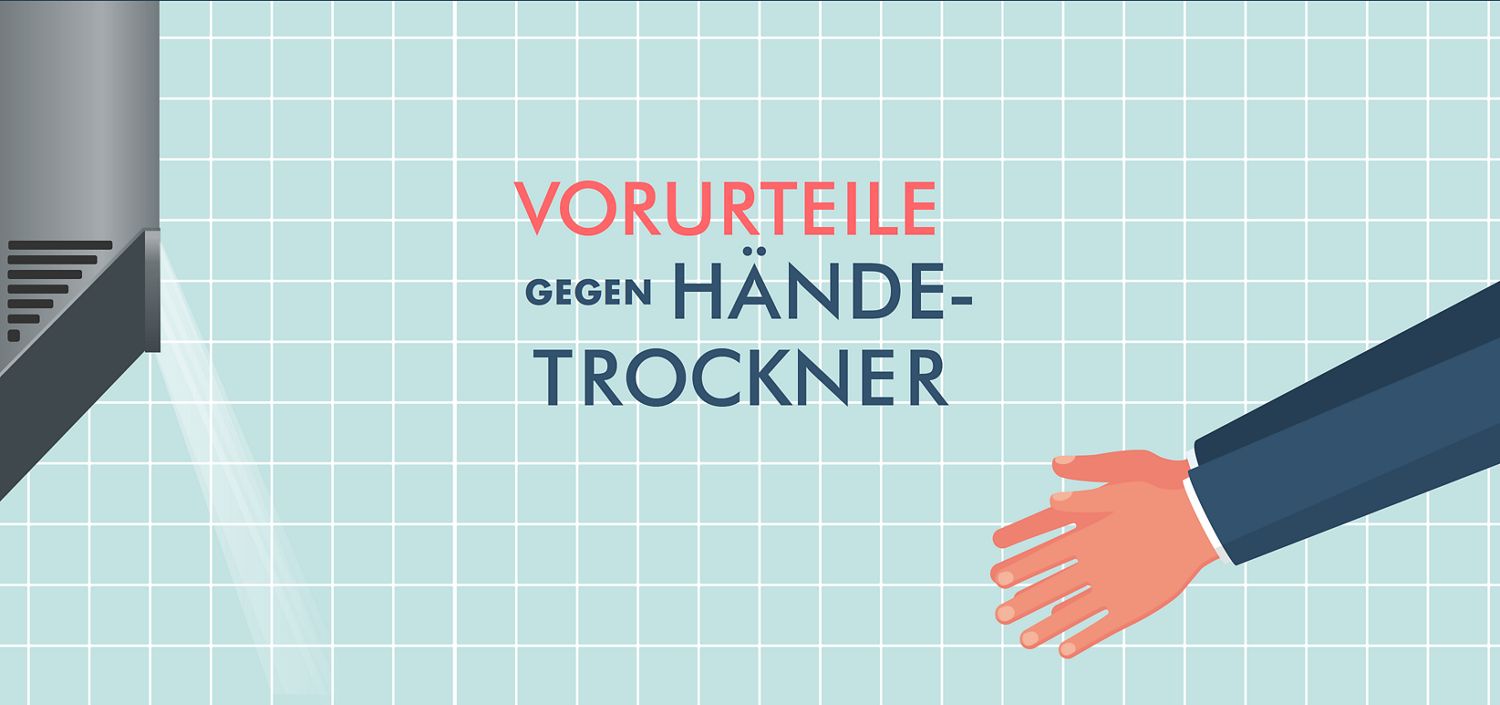 Text mit Vorturteile gegen Händetrockner
