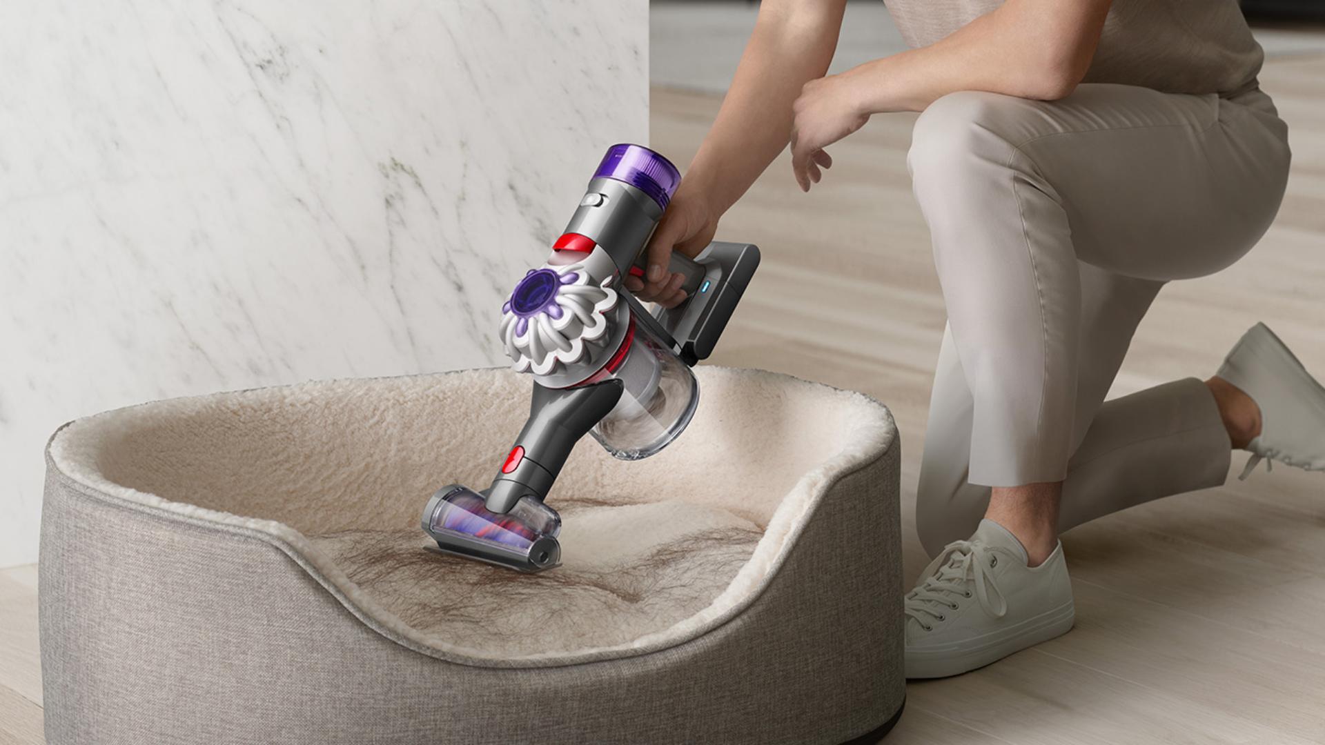 Odkurzacz bezprzewodowy Dyson odkurzający posłanie zwierzęce