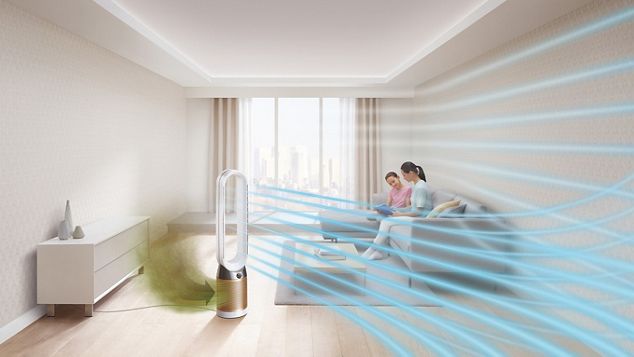 Dyson air purifier in living room