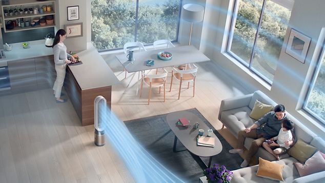 Air purifier in living room