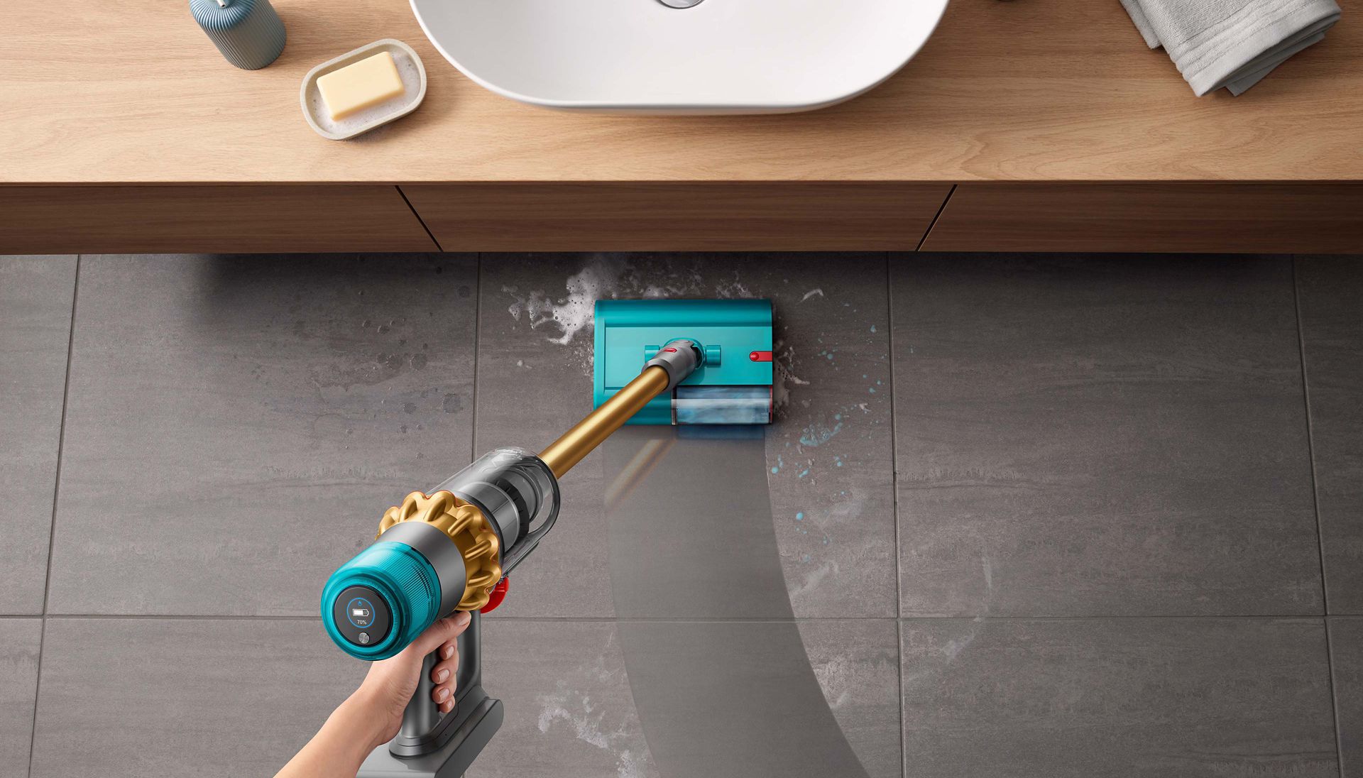Dyson V15s Detect Submarine wet and dry vacuum cleaner.