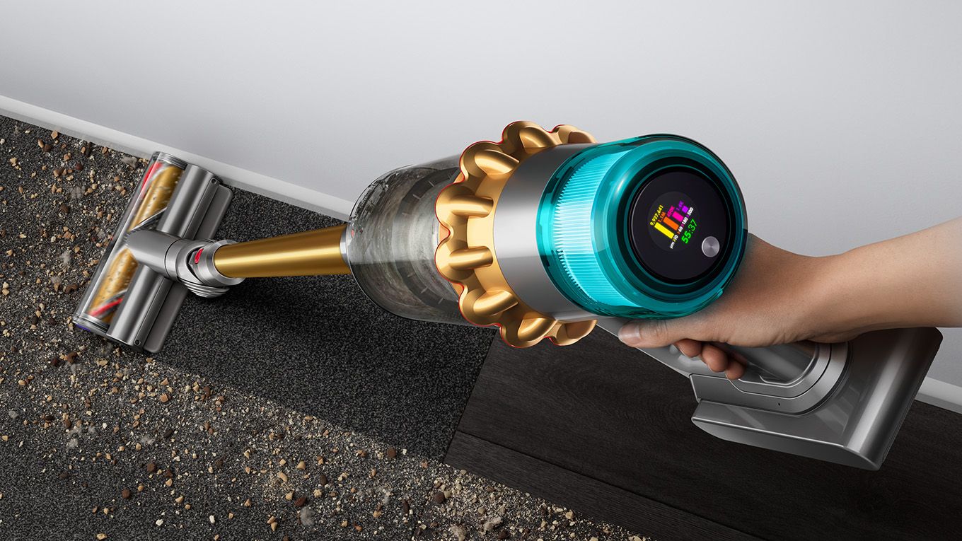 Dyson V15 Detect vacuum in use