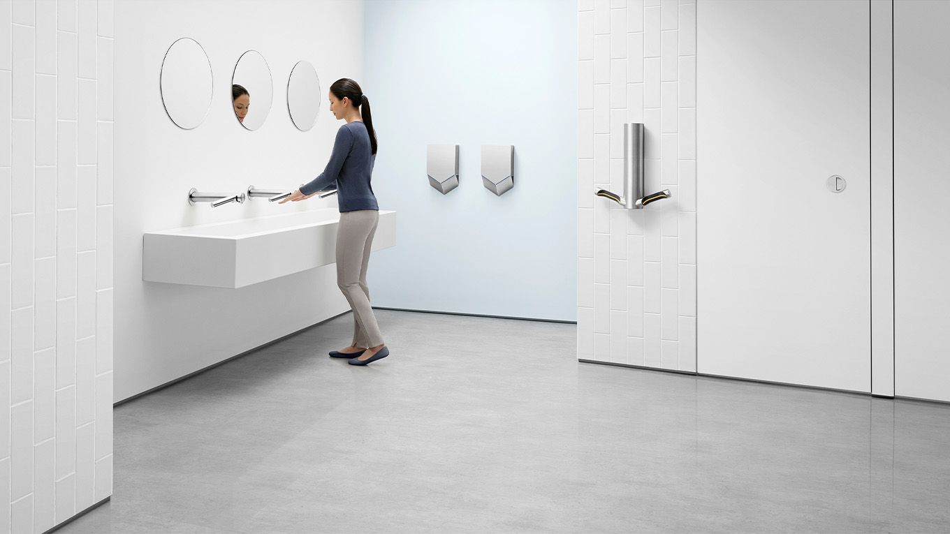 Dyson Airblade in a bathroom