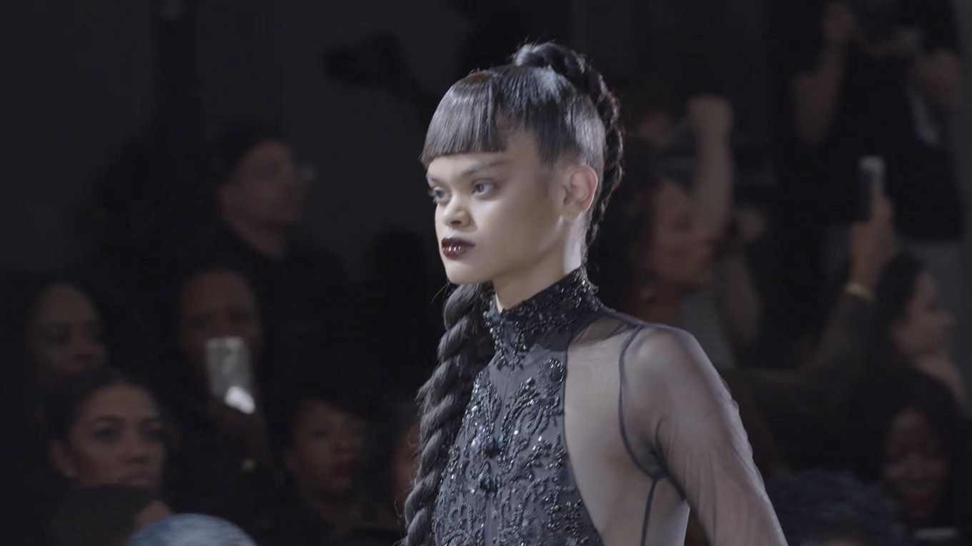 Backstage at fashion week with dyson