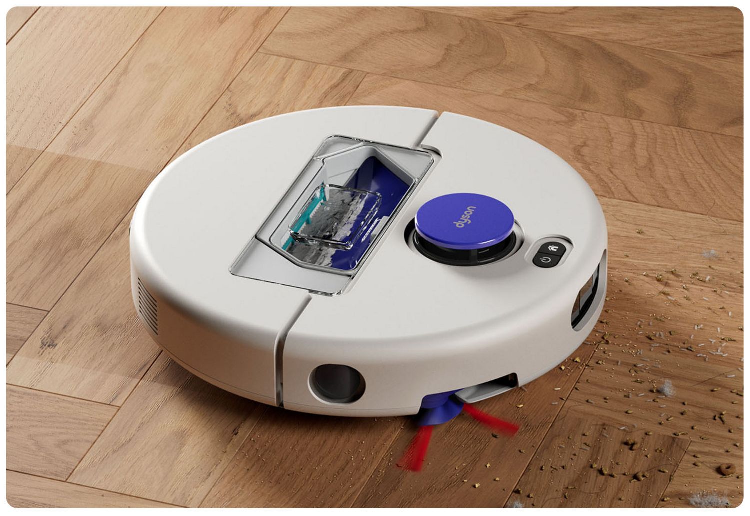 dyson r2 robot cleaning debri and washing