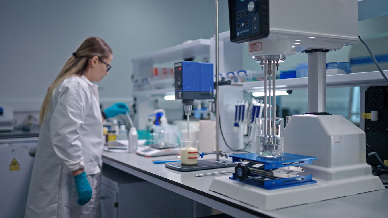 A Dyson scientist works to refine the Dyson Chitosan formulation.