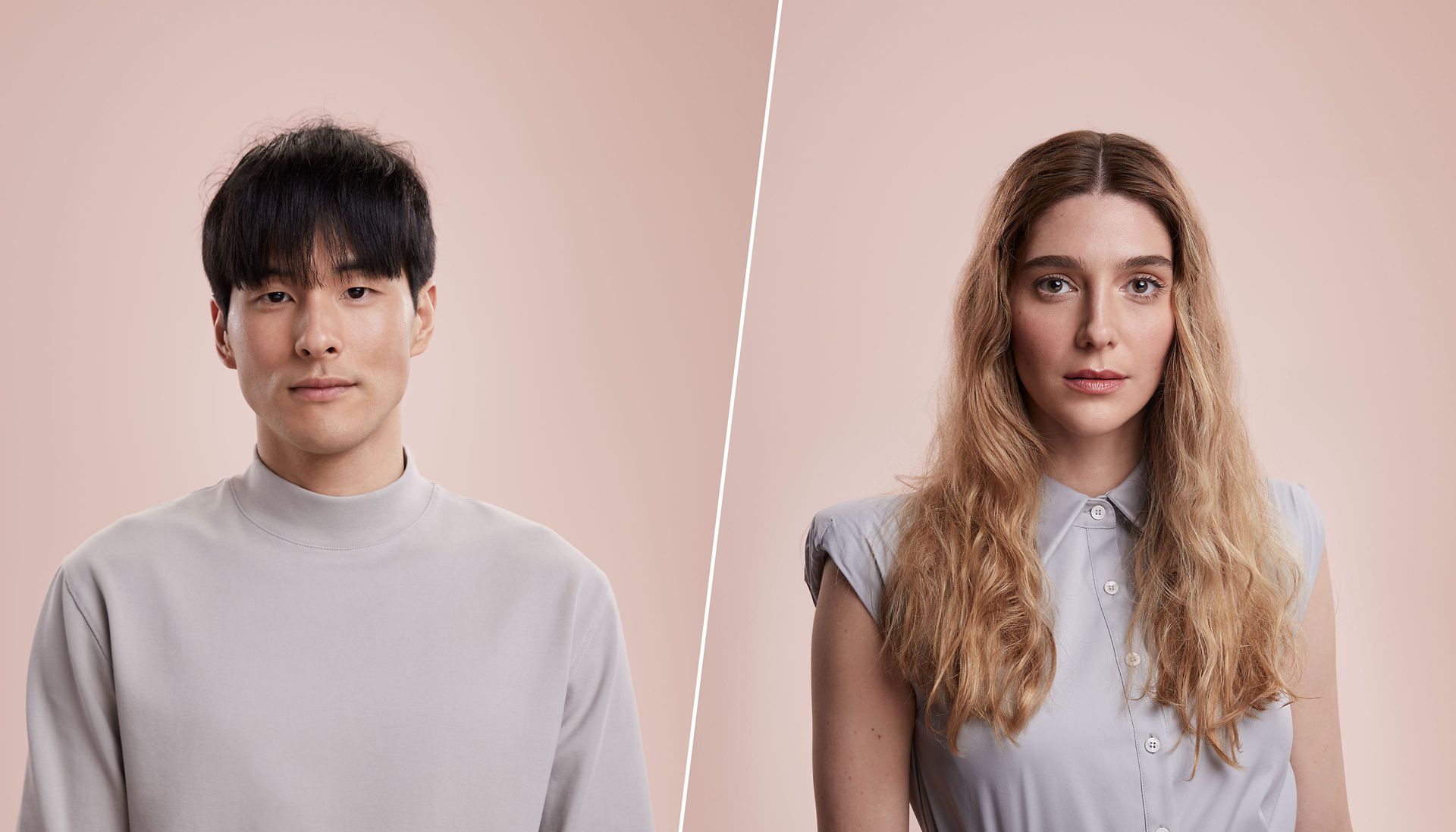 Two models with different hair types