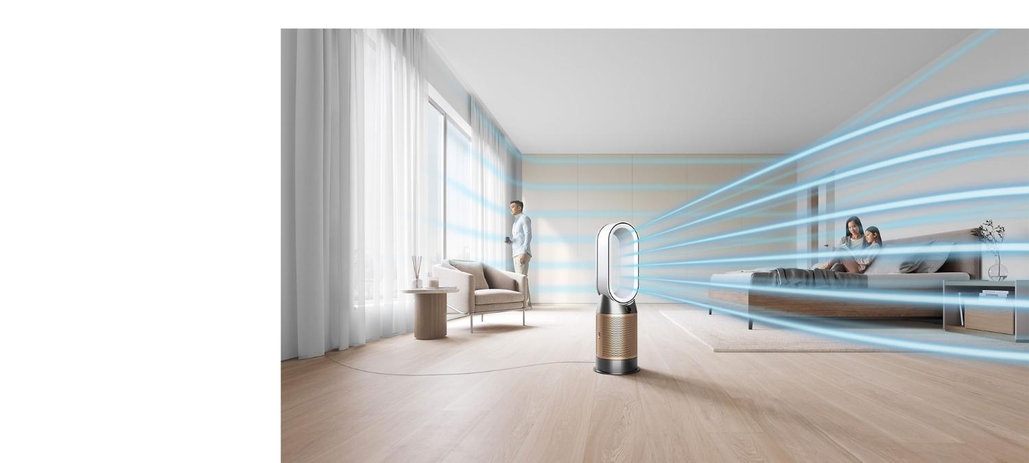 Dyson air purifier in living room
