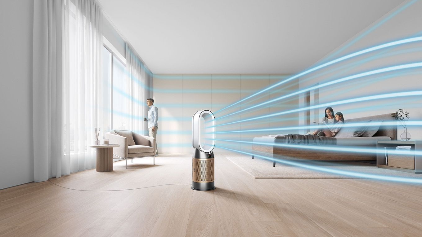 Air purifier in living room