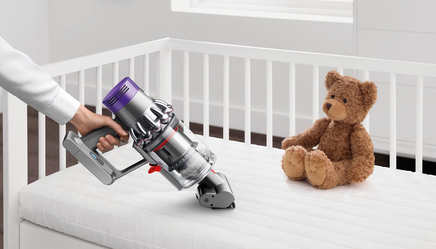 Dyson Mini motorised tool used to vacuum child's bed
