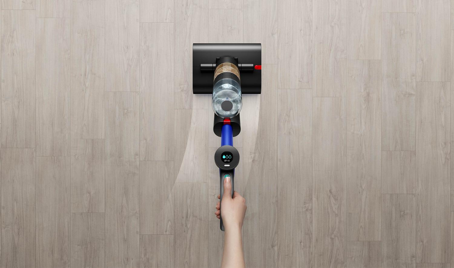 Dyson WashG1 used to clean hardwood floor