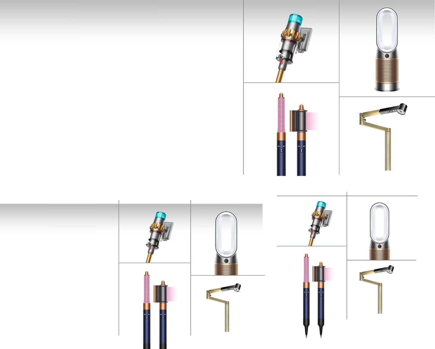 Tiled shot showcasing Dyson technology