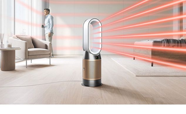 Dyson ventilator blaast koude lucht