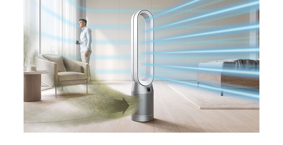Dyson Purifier Cool che diffonde aria purificata