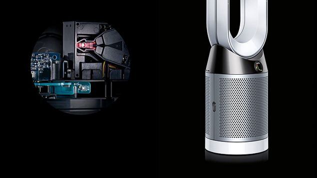 Vue radiographique de la technologie du ventilateur purificateur tour Dyson Pure Cool.