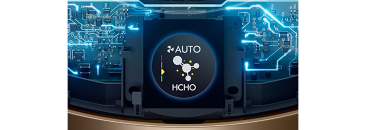 Enlargement of an LCD screen detecting pollutants and showing air quality