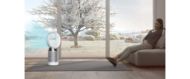Diffusion d'air du purificateur Dyson Pure Cool en intérieur.