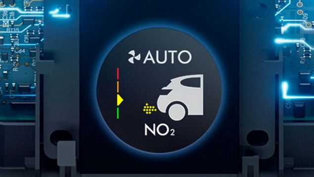 Internal sensing technology and LCD screen showing formaldehyde detected