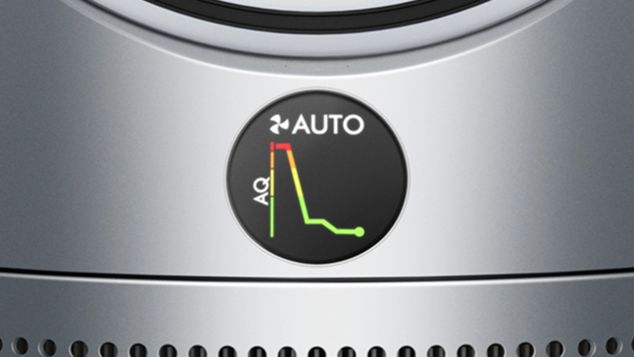 LCD screen showing air quality