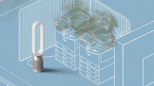  Dyson purifier removing pollutants from air