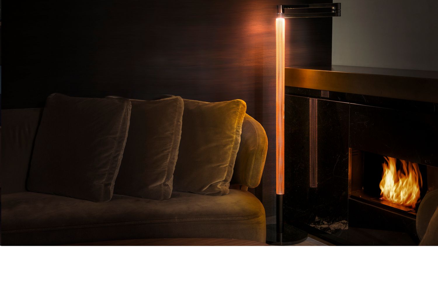 Lampada da lavoro Dyson in camera di hotel 